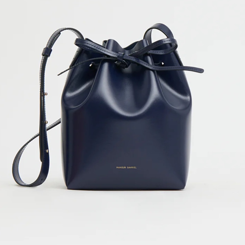 Mansur Gavriel Dark Blue Leather Crossbody Bag